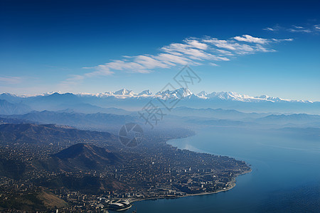 湖光山色城市图片