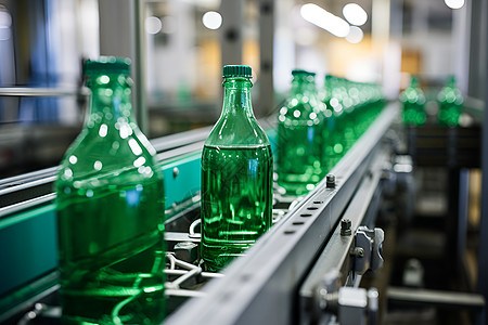 生产的绿色瓶子图片