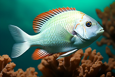 热带海底小鱼背景图片