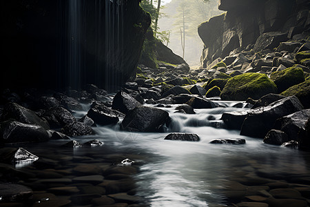 山溪流水图片