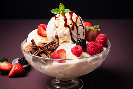 草莓巧克力冰淇淋图片