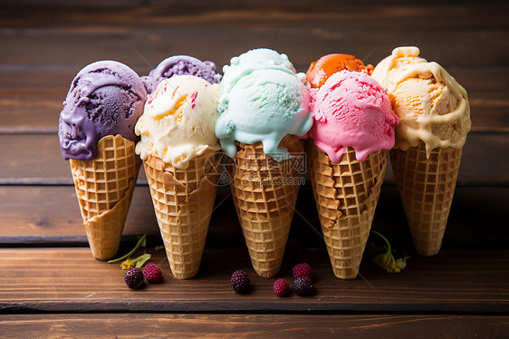 清凉夏日的冰淇淋图片