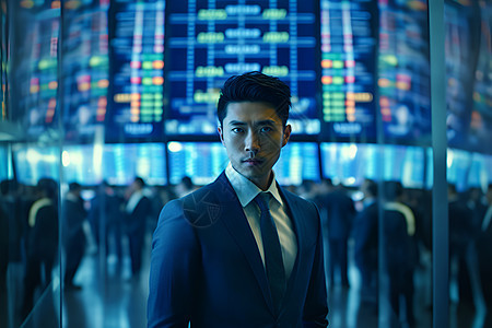 现代证券交易所的亚洲员工图片
