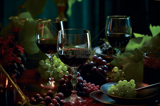 葡萄围绕的美酒图片