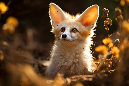 野生的大耳朵狐狸高清图片