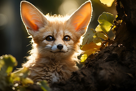 树木上的狐狸幼崽图片
