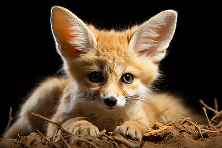 土地上的野生小狐狸图片