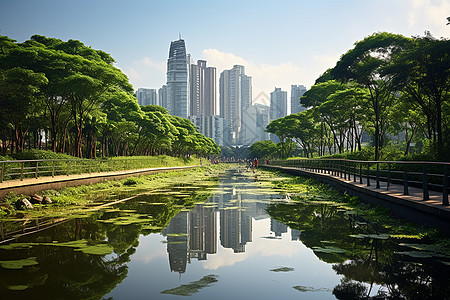 城市户外的高楼建筑背景图片