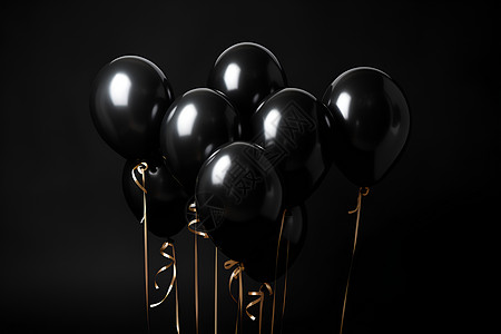 黑色气球装饰图片