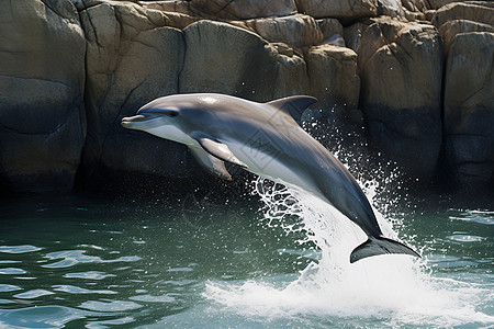 海豚飞跃背景图片