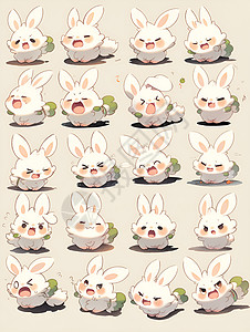 可爱搞笑的小白兔背景图片
