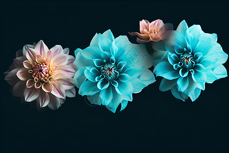 三朵不同颜色的花图片
