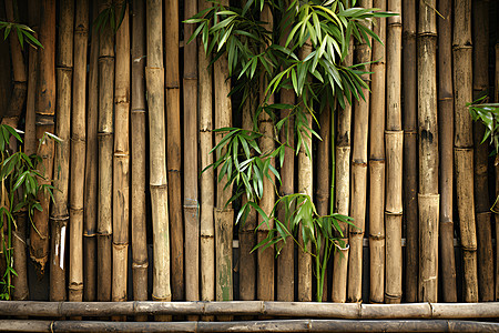 竹编之墙背景图片