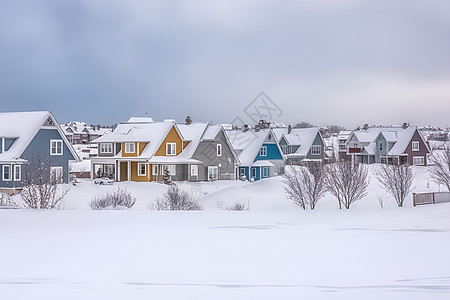 冬日下的雪屋背景