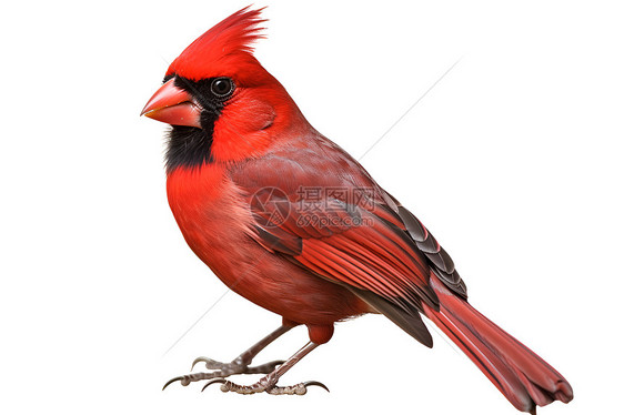 独立的红冠鸟图片