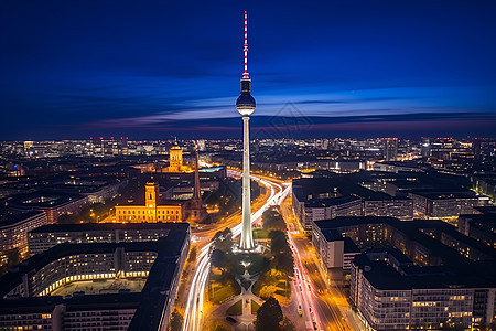 夜幕下的柏林奥林匹克塔图片