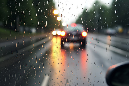 雨水行驶的车辆高清图片