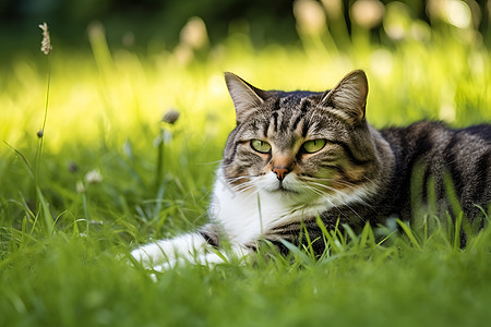 宁静夏日的猫咪背景图片