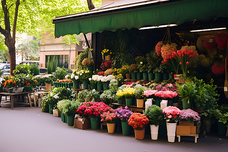 缤纷花海的花店图片