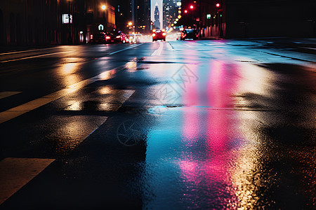 湿润的街道图片