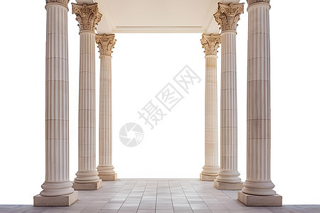 砖地上的柱子背景图片