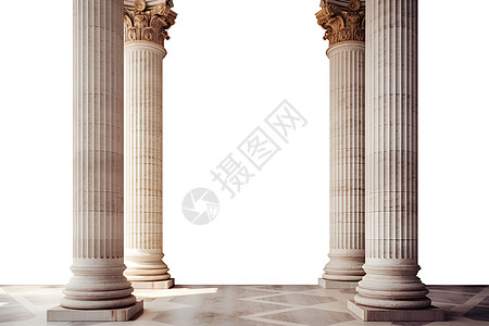 地板上的欧式石柱背景图片