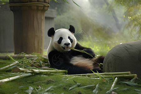 黑白熊猫背景图片