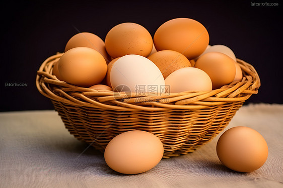 鸡蛋在篮子里图片
