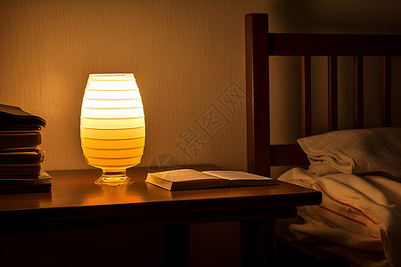 夜晚卧室夜晚的读书时光背景