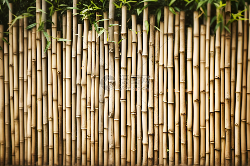 竹竿做的围栏图片