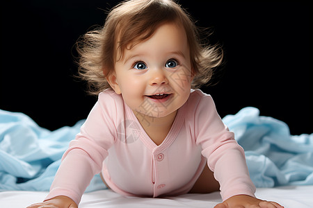 甜蜜笑容的小婴儿图片