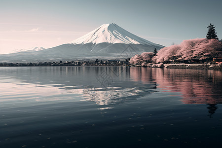 夏季旅游的富士山景观图片