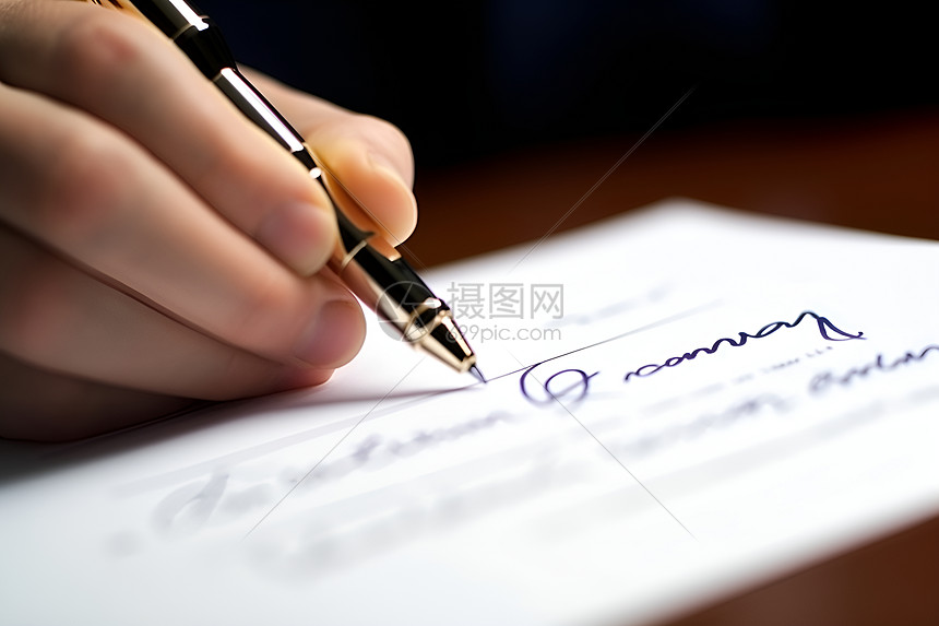 签署合同的商务人士图片