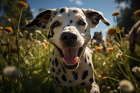 乖巧可爱的斑点犬图片