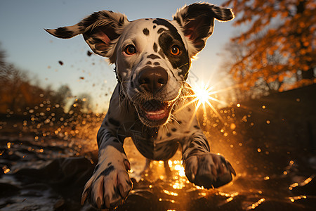 呆萌可爱的斑点犬图片