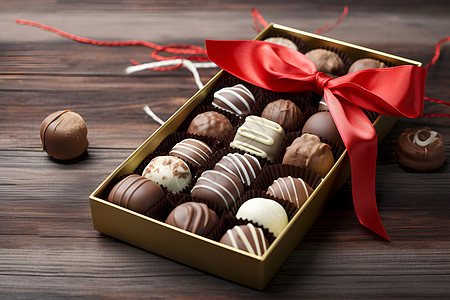 礼物盒子挂饰诱人的巧克力背景