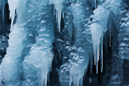 冬季冰冻的冰柱背景图片