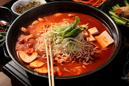 美味的韩式面条图片