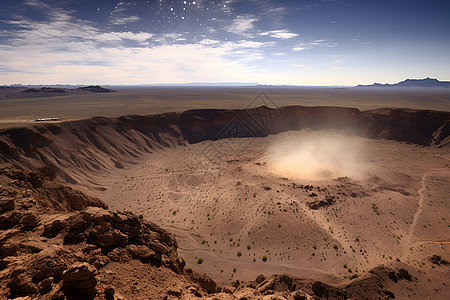 撞击沙漠的陨石图片