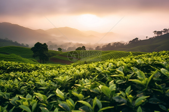 农村美丽的茶园图片