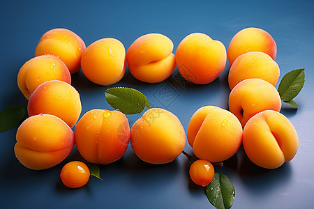 新鲜采摘的杏子图片