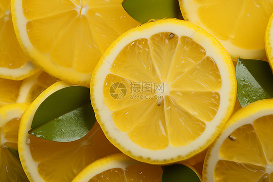 酸甜可口的柠檬果片图片