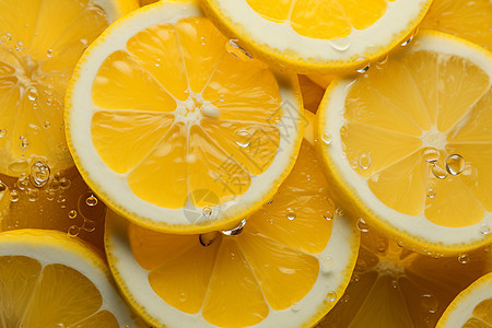 新鲜多汁的柠檬果片图片