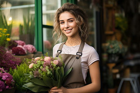 花店的女孩图片