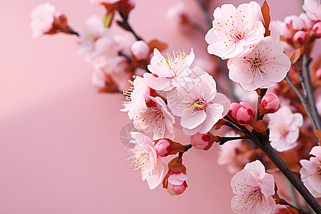 粉白色桃花图片