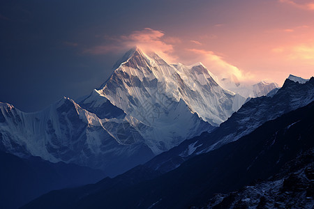 日出时的雪山图片