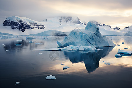 海面上漂浮的冰川图片