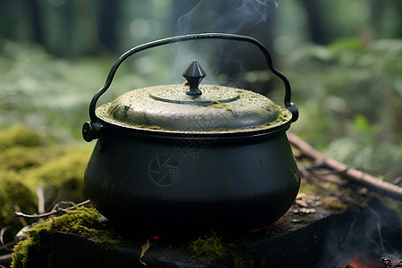 石头上烧制的茶壶图片