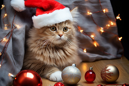 圣诞季的可爱小猫图片
