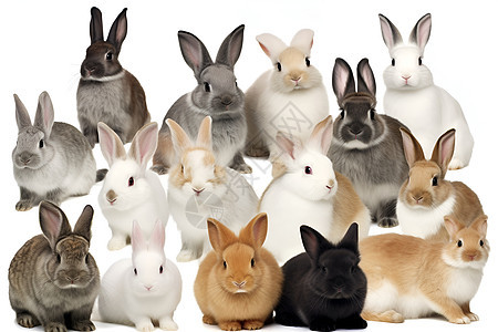 白色背景中的兔子图片